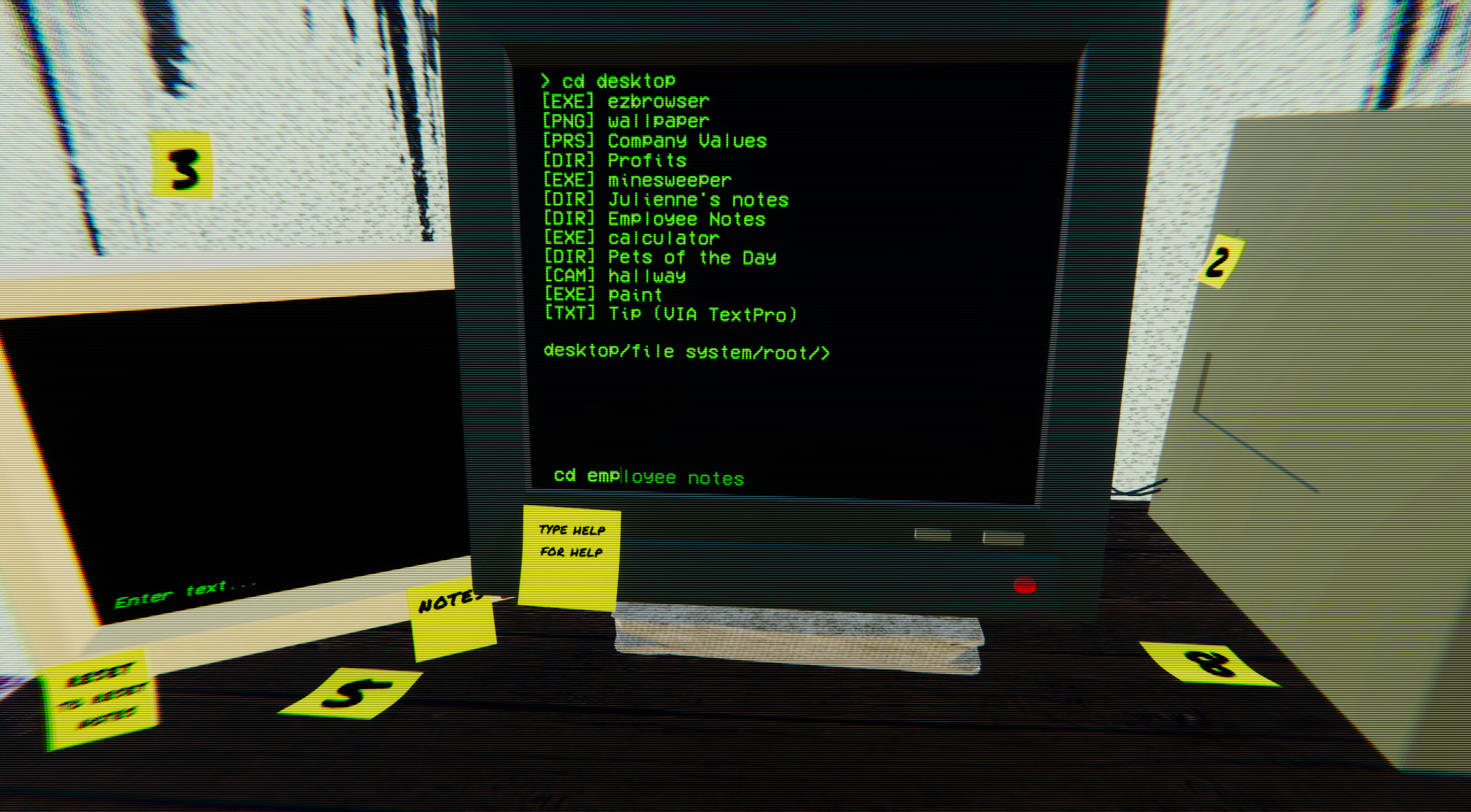 Terminal game screenshot showing hacking interface