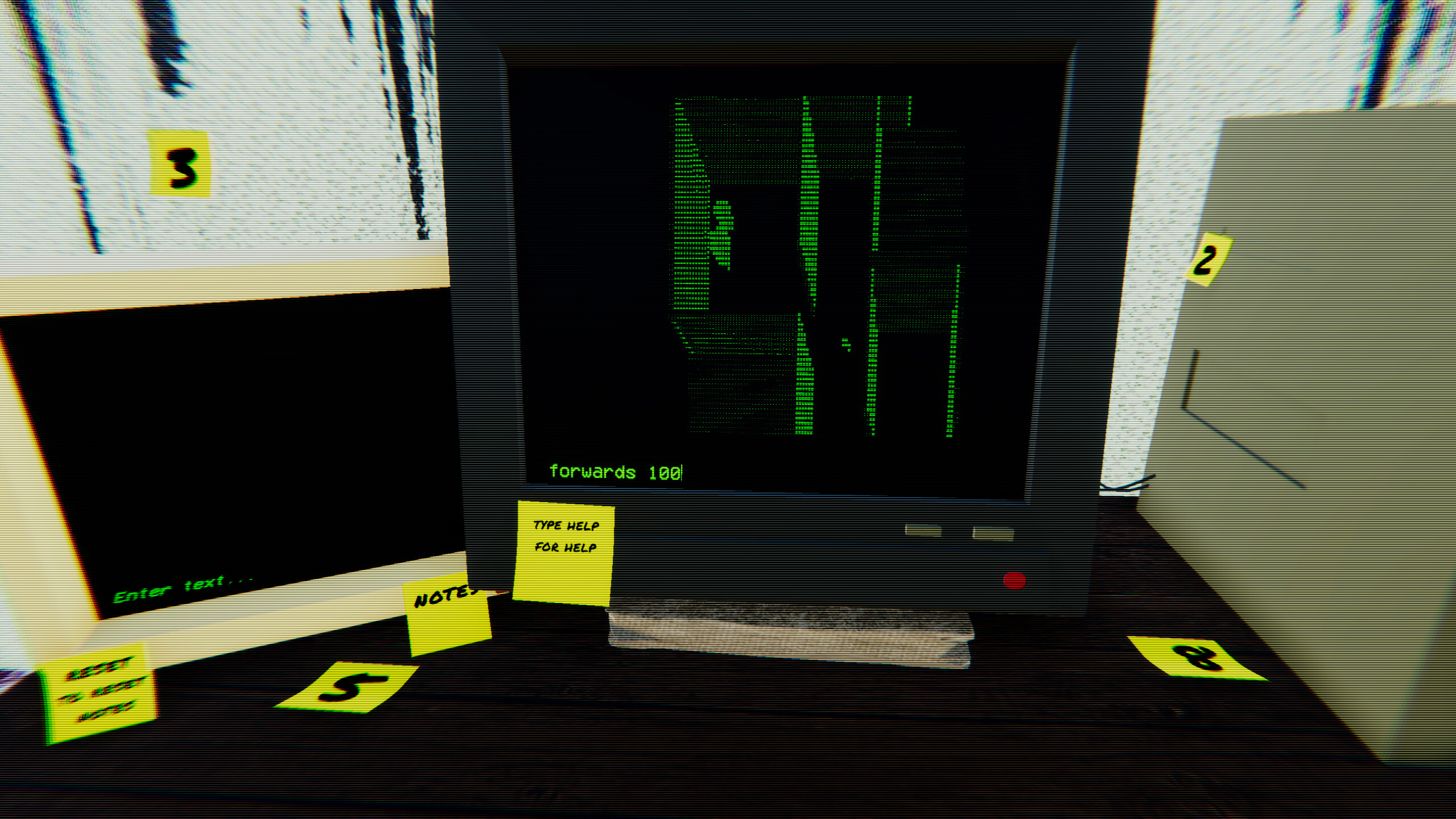 Terminal game screenshot showing system navigation