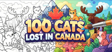 100 Cats Lost In Canada Find & Color Cover Image