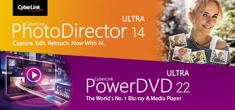 CyberLink PhotoDirector 14 Ultra + PowerDVD 22 Ultra banner image